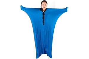 TOPARCHERY Sensory Stretchy Body Sock for Individuals with Autism, Anxiety - Deep Pressure Simulation Body Blanket - Full-Body Wrap - Snap Closure (Large 56"x27", Blue)