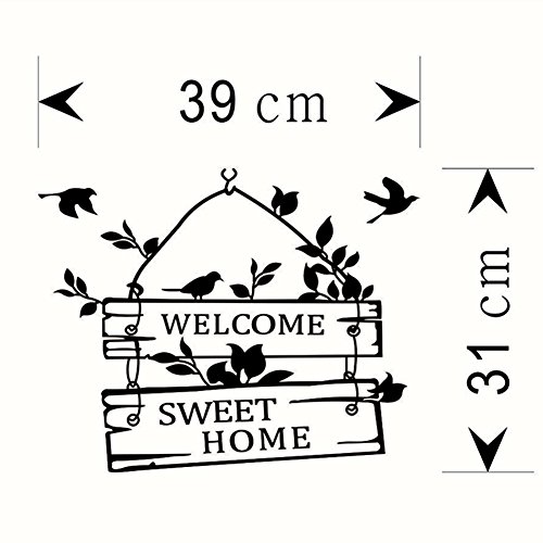 Abziehbare Wandtattoos Schlafzimmer Wohnzimmer Büro Kunst Wandstickers Aufklebers Sweet Home - 3