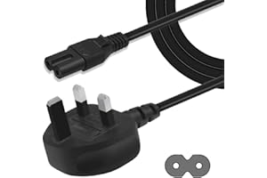 TABSY® UK Sewing Machine Mains Cable Lead 2 Pin Fits Janome, Brother, Singer, Pfaff, Bernina etc