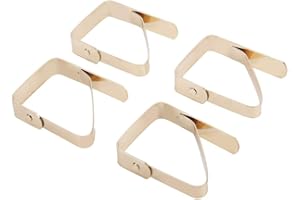 WEIKEYA Tablecloth Clips, 4 Pack Gold Stainless Steel Table Cloth Holders, Rust Proof Table Cloth Hold Down Clips Ideal for Home Restaurants Picnic Party Dining Tables, Fits Up to 3cm Thick Tables,tablecloth
