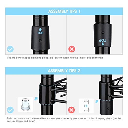 LANGRIA Regal 5 Ablage Regalsystem Modern Steckregal 275 lb Capacität, 60×35,05×150,1cm, Schwarz - 7