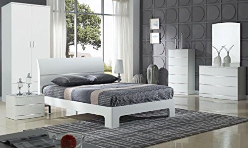 Midas Quality White Arden/Widney High Gloss Bedside Assembled
