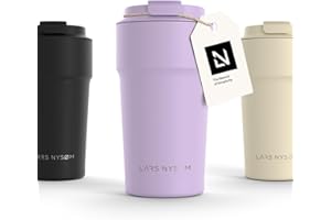 LARS NYSØM Kubek termiczny do kawy na wynos 500ml | Kubek podróżny 0,5 litra z izolacją | Szczelny kubeczek termiczny ze stali nierdzewnej do kawy i herbaty w podróży (Lavender Purple, 500ml)