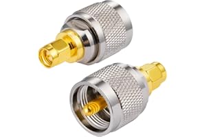 Vecys Radio bidirezionale SMA maschio a UHF maschio dritto adattatore PL259 adattatore SMA 2 pezzi per Ham Radio UHF Radio Walkie Talkie Handheld Radio Pl Plug Antenna adattatore CB Radio
