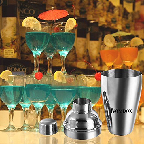 Homdox Cocktail-Shaker mit Sieb 3 tlg. Edelstahl 18/10 500ml 2192 - 5