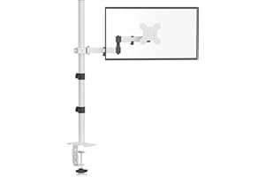 Bracwiser einzelnen Voll einstellbare Stehhöhe Monitorarm Standhalterung 800 mm hoch für Monitor Computerbildschirm 13 15 17 19 20 22 23 24 26 27 30 32 Zoll VESA 75 100,Weiß, MD7821W