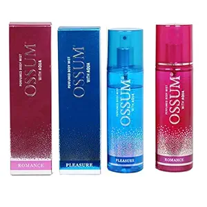 ossume Romance Body Perfume Mist 115 ML and Pleasure Body Perfume Mist 115 ML Deodorant Spray for Men and Women (230 ml) - Pack of 2
