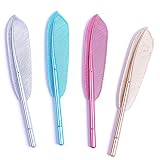❤ Cómodo de usar: estos bolígrafos en forma de pluma permiten una escritura suave, brindándole una experiencia de escritura cómoda.