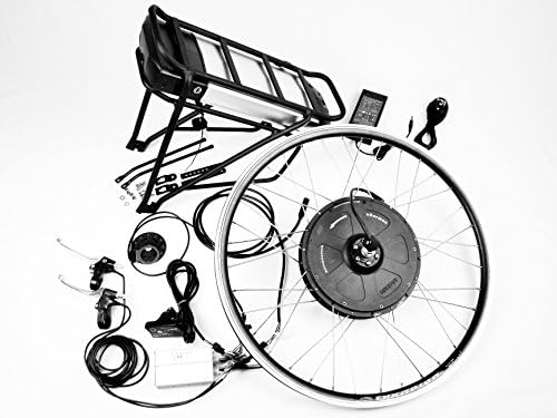 xGerman Retrofit Kit 500 W/36 V, Front Wheel Drive with LED Display with Rear Mounted Battery 11Ah