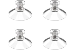 SIOPPKIK 4 Pezzi 30 mm Ventose Versatili Trasparente con Filettatura Plastica Sucker Pad Senza Ganci Trasparente PVC, Morbido Forte Aspirazione,per mobili, cucina e vetro, ecc.
