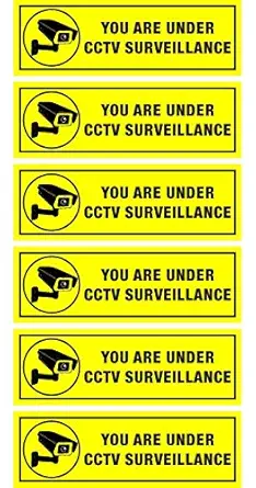 Craft Qila Set of 6 - Safety & Warning Sign Board You are Under CCTV H6 Surveillance