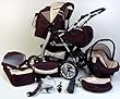 Clamaro 'VIP 2018' Premium Kinderwagen 3 in 1 Kombi (10 Farben) Kinderwagenkombi Komplettset mit Soft Babywanne, Sport Buggy und inkl. Clamaro JUNO Autositz Babyschale Gruppe 0+ (0-13 kg) by Kunert