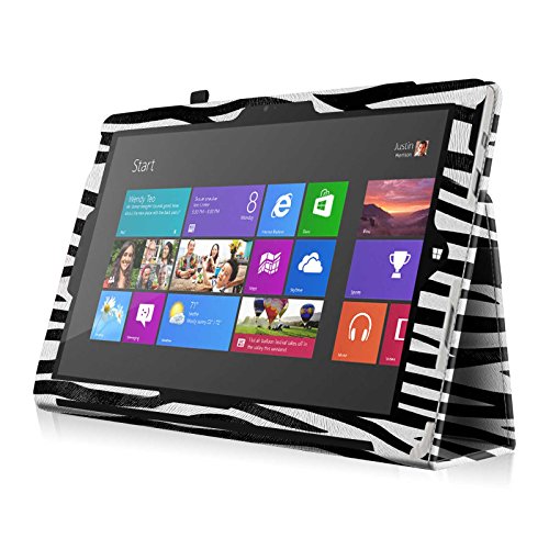 Fintie Microsoft Surface Pro 3 Hülle Case – Hochwertige Kunstleder Slim Fit Stand Tasche Schutzhülle Etui Cover mit Stylus-Halterung für Microsoft Surface Pro 3 12 Zoll Tablet, Zebra Schwarz - 6