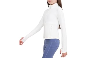 B&GCozy Girls Zip Up Jacket Horse Riding Shirts Athletic Yoga Lightweight Jackets for Girl 6-15 Years