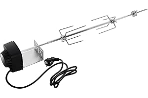 SANTOS motorisierter universal Drehspieß für viele verschiedene Grills - Spießlänge 79cm - elektrische Gasgrill-Rotisserie für den idealen Grillgenuss