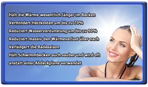 Miganeo® 8×5 m Premium Solarplane schwarz/blau Poolheizung rechteckig für Pool - 7