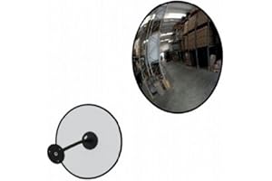 PARKING FACIL | Espejo de Seguridad Interior de Ø 60 cm con Anclaje a Pared Incluido | Alta Resistencia al Impacto | Material Acrílico Aluminizado Protegido con una Junta de Caucho Negro