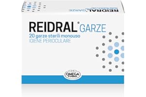 COLONIR OMEGA PHARMA Reidral Garze Sterilizzate con raggi Gamma, a Base di Camomilla, Euphrasia, Acido ialuronico - 20 Pezzi Monouso