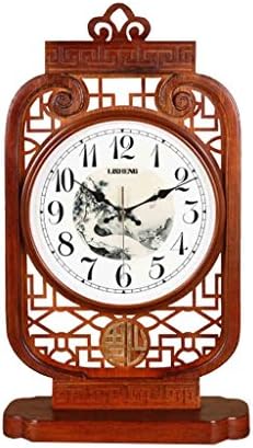 ZAZAZA exquisite unilaterally hardwood quartz ancient desktop clock with Arabic numerals of the welcome Bell silent seats