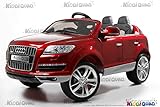 Asiento en plástico Audi Q7, color rojo metálico, 1 plaza, coche eléctrico niños, 12 V7Ah - 2 motores