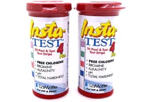 LaMotte Lot de 2 Paquets de 50 bandelettes de Test Insta Plus, Accessoire Testeur Produits Piscine sans Chlore, Brome, alcalinité, pH, dureté Totale