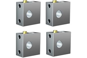 CAILIYA 4 Piezas Bloque Calefactor de Impresora 3D - Bloque Calefactor de Extrusión de Bloque de Calefacción de Aleación de Aluminio Bloque Calefactor Hotend para Impresora 3D (Plata)