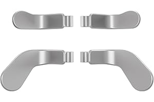 eXtremeRate 4 Pcs Metal Trigger Paddles Set für Xbox One Elite Series 2 Controller, Edelstahl Rückpaddles Tasten Zubehör für Xbox Elite Series 2-Core Controller-Silber
