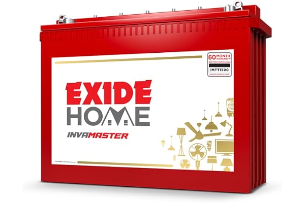EXIDE INVA Master IMTT1500 150Ah 12V Tall Tubular Inverter Battery Ideal for Home, Office & Shops Long Backup & Low Maintenance Leak Resistant 60 Months Warranty