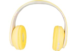JECTSE Auriculares Bluetooth, Auriculares Inalámbricos para Juegos con Reducción de Ruido, Auriculares Bluetooth Plegables sobre la Oreja con Luces RGB para Niños, Adultos, Niñas Y Niños(Amarillo)