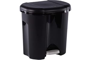 Rotho Duo Mülleimer 2x 10l zur Mülltrennung mit Deckel, Kunststoff (PP recycelt) BPA-frei, schwarz, 2 x 10l (39.0 x 32.0 x 40.5 cm)