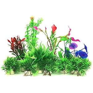[Gesponsert]Aquarium Wasserpflanzen, PietyPet 16 Stück Klein Kunststoff Pflanzen Aquarium Aquariumpflanze Fisch Tank Dekoration