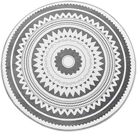 ZHEN GUOZHEN GUO Nordic Fashion Round Area Rug Black and Grey Coral Velvet Carpet Floor Mat Beside Coffee Table/Chair/Bedside/Sofa (PATTERN : Sunflower, Size : Diameter 60cm (23inch))