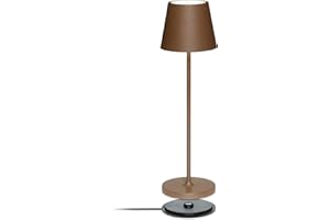 LA VILLE LUMIÈRE SuzieV Lampada LED da Tavolo Ricaricabile e Dimmerabile, Abat-Jour Wireless, Alluminio, Uso Interno/Esterno, 48h Autonomia, 3 Temperature di Luce, LVL (Mineral Corten)
