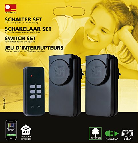 Flamingo Funksteckdosen Set mit Fernbedienung, HomeWizard kompatibel, SF-500WD/2 - 6