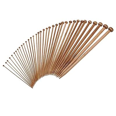 Lyanther 36 pcs 18 aiguilles de tricot en bambou à taille unique en bambou