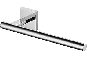 KOKOSIRI Hand Towel Bar Chrome Bathroom Towel Rail Holder Kitchen Paper Holder Wall Mounted Toilet Cabinet Mount, Polished Stainless Steel B3008CH