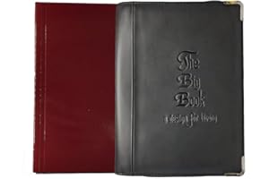 MYRECOVERYSTORE Alcoholics Anonymous Big Book Study Edition with Included Book Cover – Available in 4 Color Choices of Gray, Black, Pink, and Green (Black)