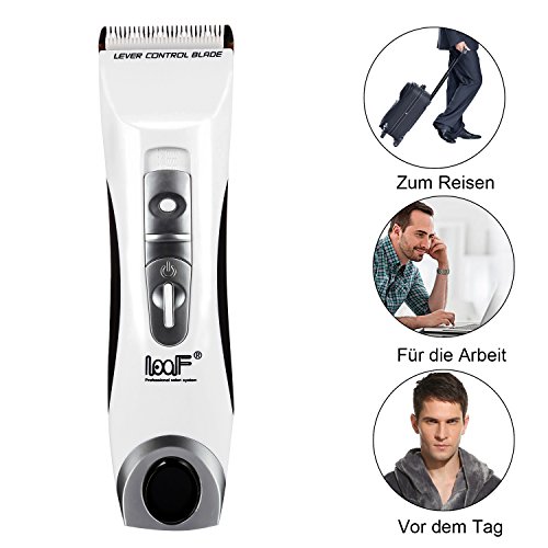 ACEVIVI Haarschneider Barttrimmer Körpertrimmer Elektronische Friseur Set Haarschneidemaschine für Kinder und Herren mit Akku und Netzbetrieb mit 2 Kammaufsätze(3-12mm), Weiß - 6