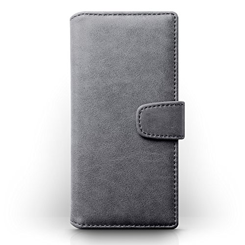 Sony Xperia XA1 Funda Cartera de aut ntico cuero tapa delantera con billetera para tarjetas adaptable en posicion horizontal - Grey reviews Sony Xperia XA1 Funda Cartera de aut ntico cuero tapa delantera con billetera para tarjetas adaptable en posicion horizontal - Grey