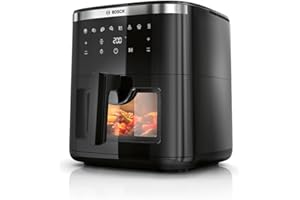 ‎BOSCH Bosch Air Fryer Serie 6, MAF671B0, pojemność XXL 7,2 l, 7 programów, podświetlane okienko, do 65% szybsze gotowanie, czarny