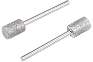 sourcing map Meules sur tige diamant 8mm 1/8" Tête rotative 2pcs outils meulage