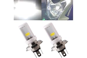 Qasim 2-Pack H4 LED Motorcycle Headlight Bulb Hi/Lo Beam 9003 Bulb 12W 900 Lumens White COB Chips Ceramic LED Car Headlight