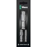 Wera Werkstatt 870/4/7 Set A SB, Alet Şaftları, Bağlantı Par&ccedil;aları, 3 Par&ccedil;a, gri