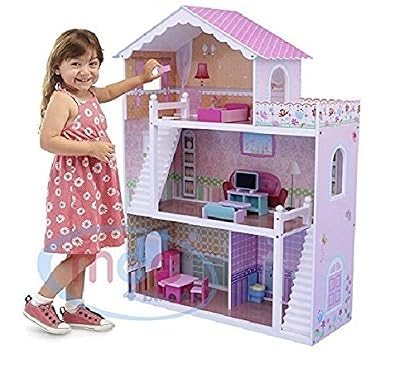 MCC Maison de Poupée pour enfants avec Meubles &amp; Escaliers