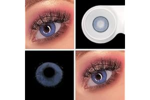 BIO-ESSENCE Pack Lentillas de Hidrogel blandas 1 par Lentes de contacto color azul sin graduación. Duración: 12 meses. Incluye de regalo estuche y 10ml de solución. Color Azul Sorayama