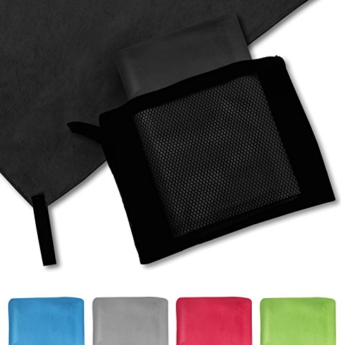 casa pura® Mikrofaser Handtuch Magic Dry | in 5 Farben und 2 Größen | schnelltrocknend | platzsparend in Netztasche unterbringbar
