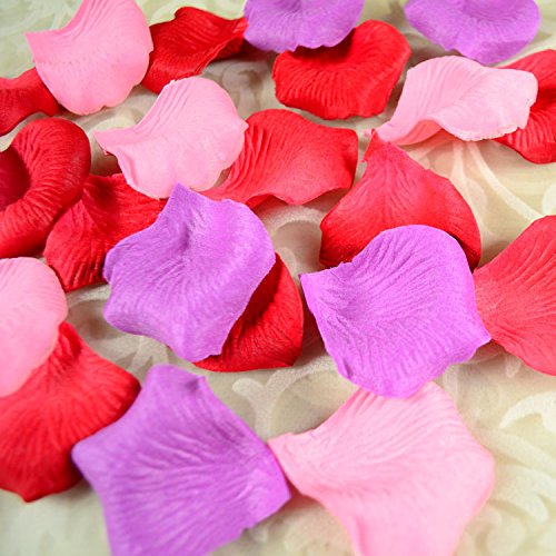 500 Stück/Set Rosenblüten, Rosenblätter, Blumenblätter aus Seide, Kunstblumen für Hochzeit Feier Deko, Valentinstag romatische Überraschung(rot, 1 Set) - 3