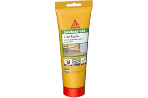 SIKA - Colle acrylique d’agencement - SikaBond-240 Fixe Facile Blanc cassé - Intérieur et extérieur abrité - Multi-support - Maintien immédiat - Tube 260g