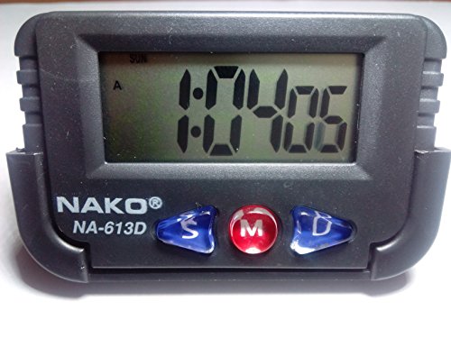 Nako NA-613D Quartz Clock for Car (Black) RS.158 (62.00% Off) - Amazon