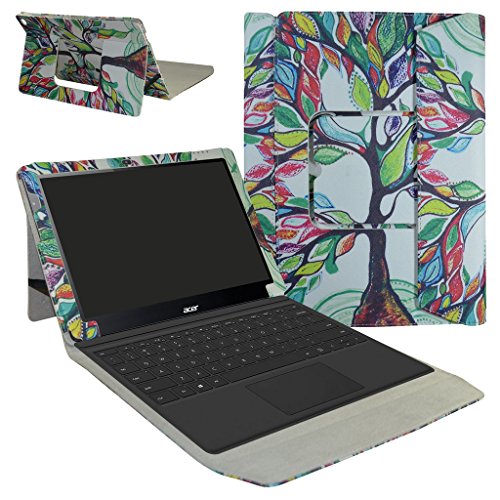 Acer Switch Alpha 12 Hülle,Mama Mouth 2-in-1 Abnehmbare PU-lederne Case hülle mit Standfunktion für 12" Acer Aspire Switch Alpha 12 Windows 10 Tablet,Love Tree